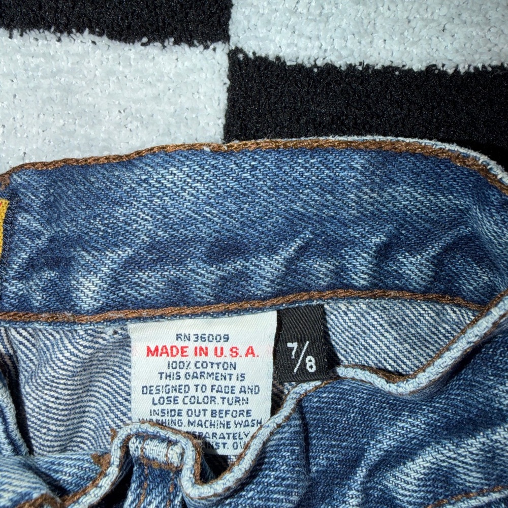 CALVIN Vintage 1990s Blue Jeans 100% Cotton Made in USA Size 7/8 - Picture 2 of 5